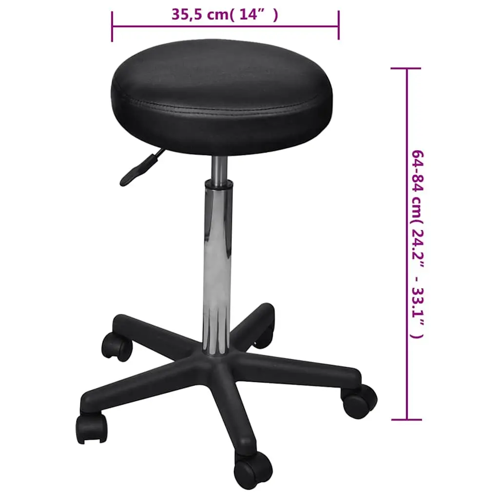 Office Stool Black Adjustable Height for Home and Workspace