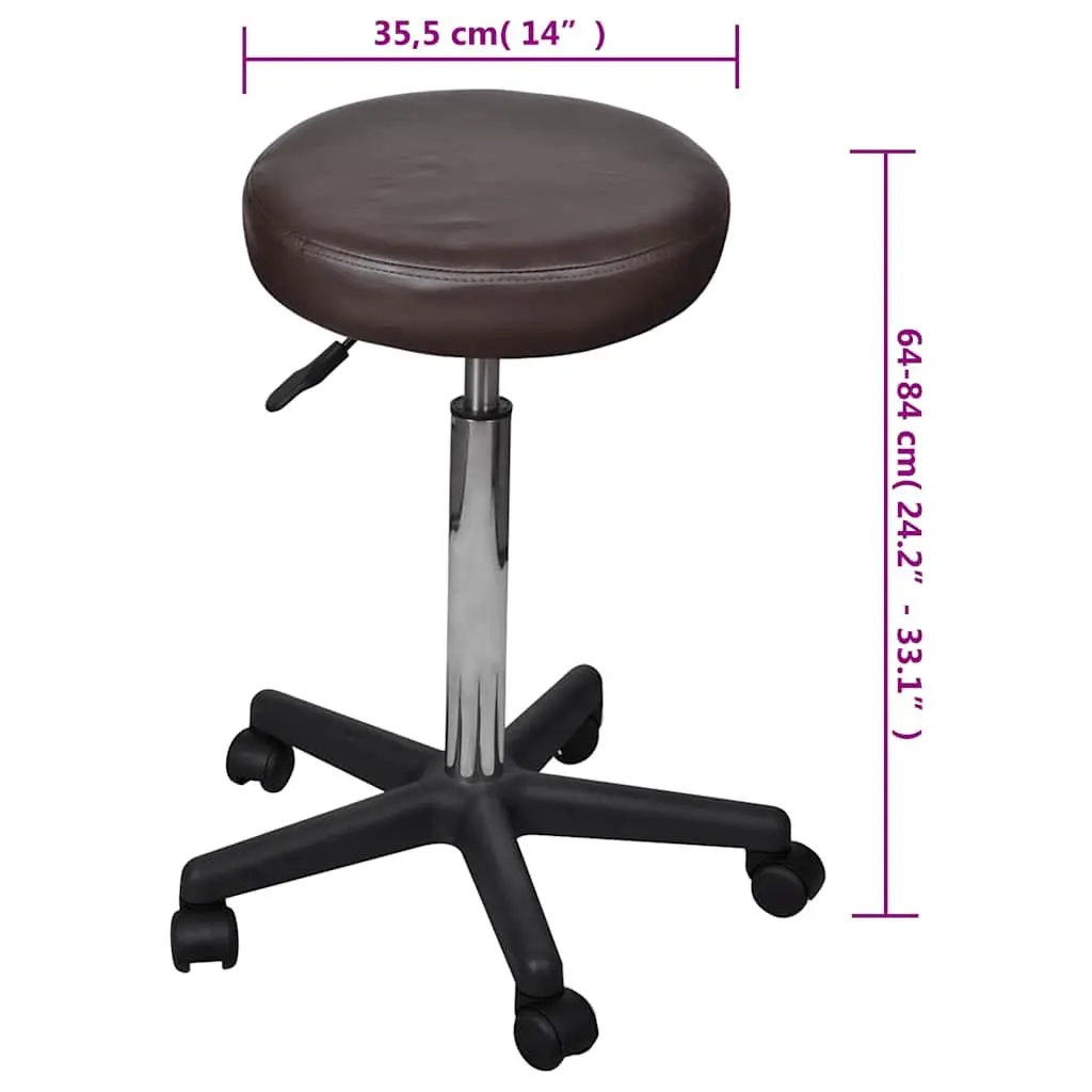 Brown Adjustable Height Office Stool