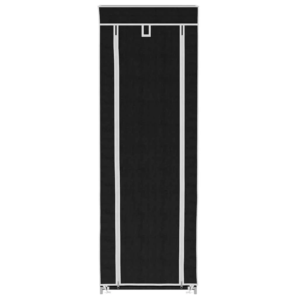 Fabric Shoe Cabinet 8 Tier Shoe Rack Storage Organiser with Dust Cover Black
