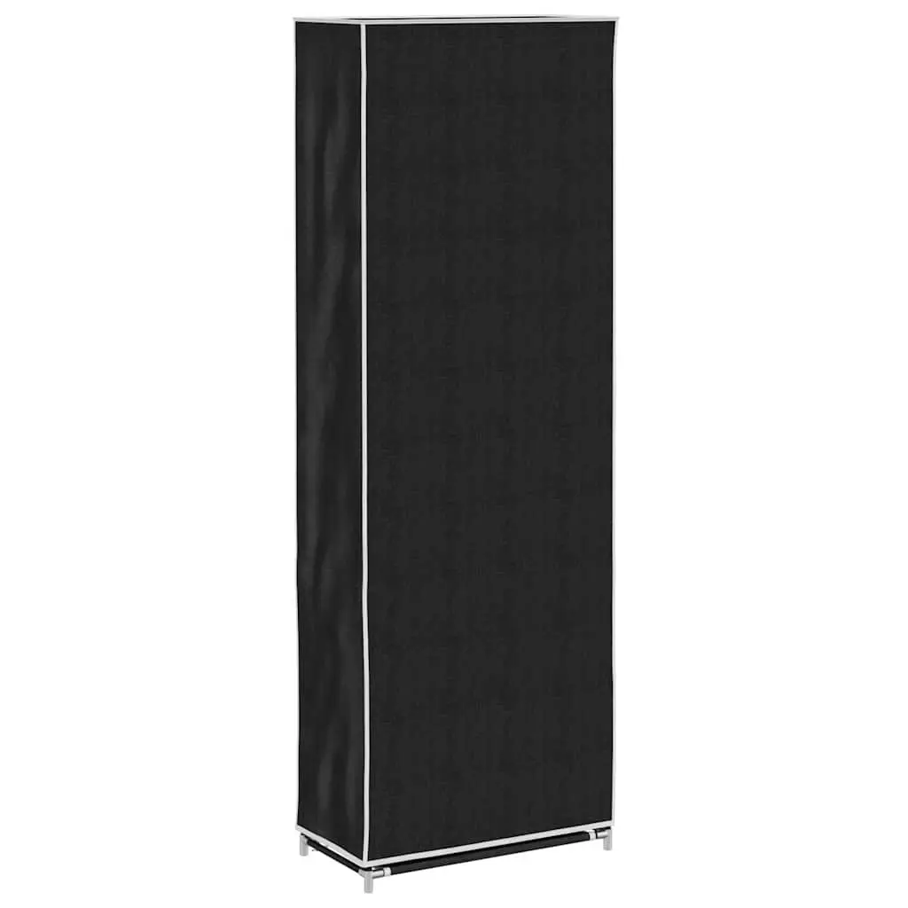 Fabric Shoe Cabinet 8 Tier Shoe Rack Storage Organiser with Dust Cover Black