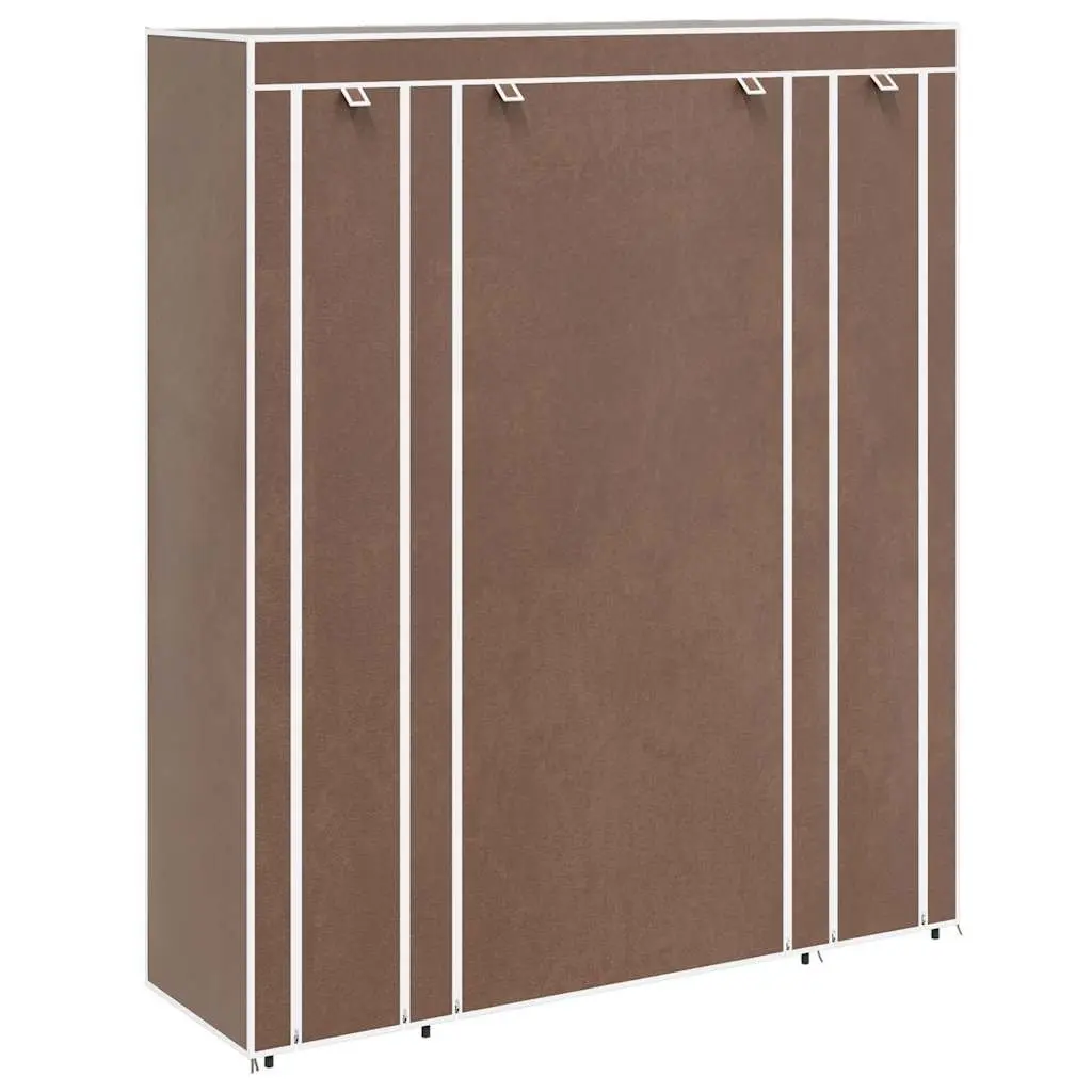 Portable Wardrobe Cabinet Storage Closet for Bedrooms and Kids Rooms Brown Fabric 45 x 150 x 176 cm