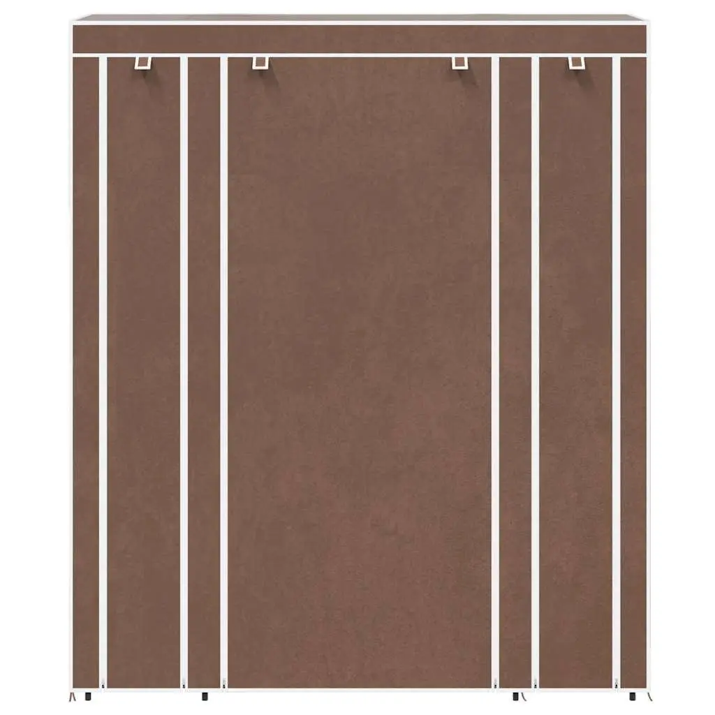Portable Wardrobe Cabinet Storage Closet for Bedrooms and Kids Rooms Brown Fabric 45 x 150 x 176 cm