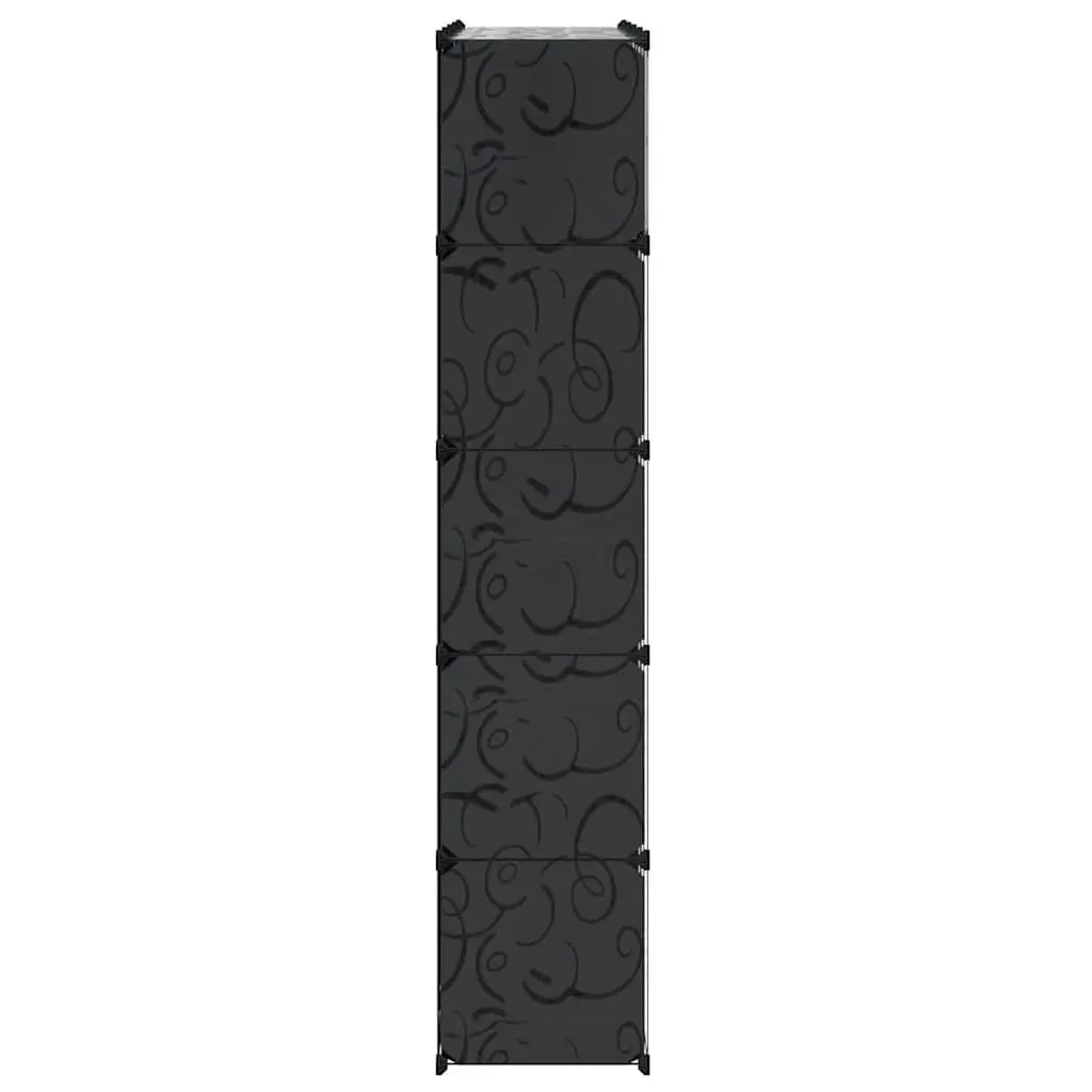Modular Cabinet Storage Cupboard 14 Compartments Black for Wardrobe Organiser
