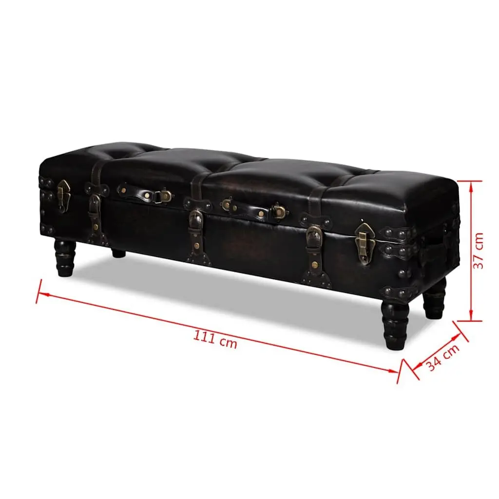 Long Storage Bench for Hallway Entryway Brown Tufted Cushion Faux Leather MDF
