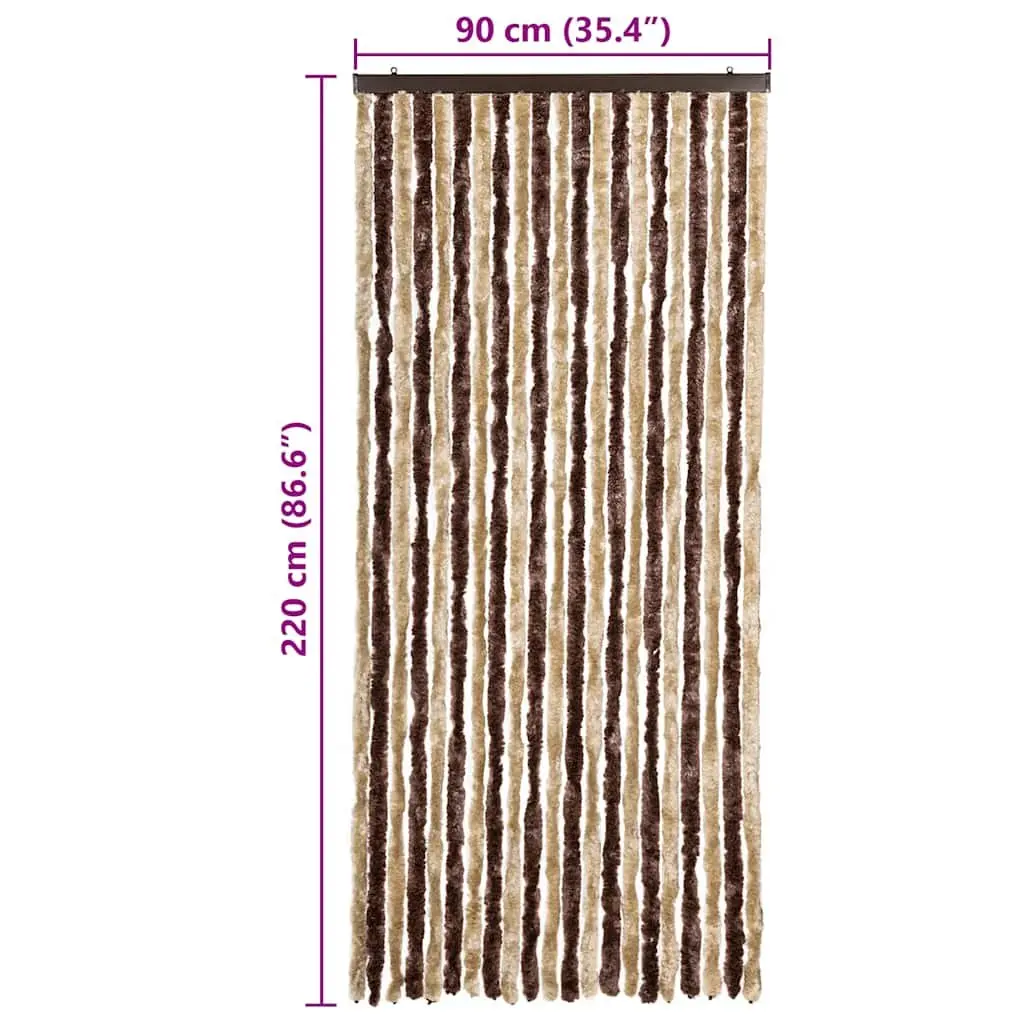 Insect Curtain Chenille 90x220 cm Beige Light Brown Fly Mosquito Door Screen