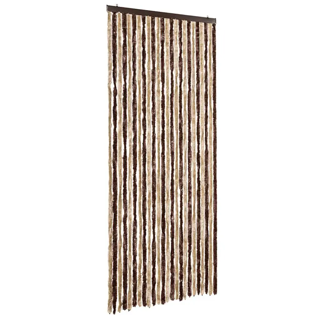 Insect Curtain for Door 100x220 cm Chenille Beige Light Brown Fly Mosquito Screen
