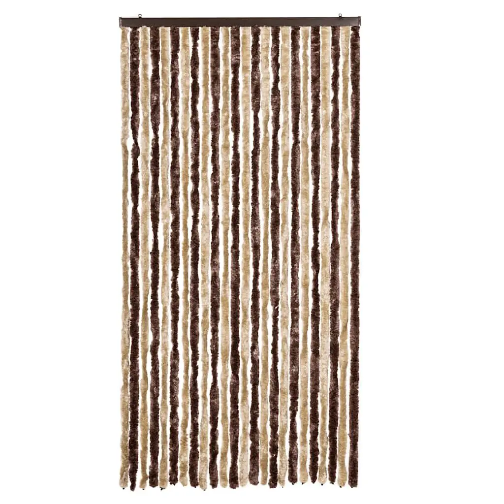 Insect Curtain for Door 100x220 cm Chenille Beige Light Brown Fly Mosquito Screen