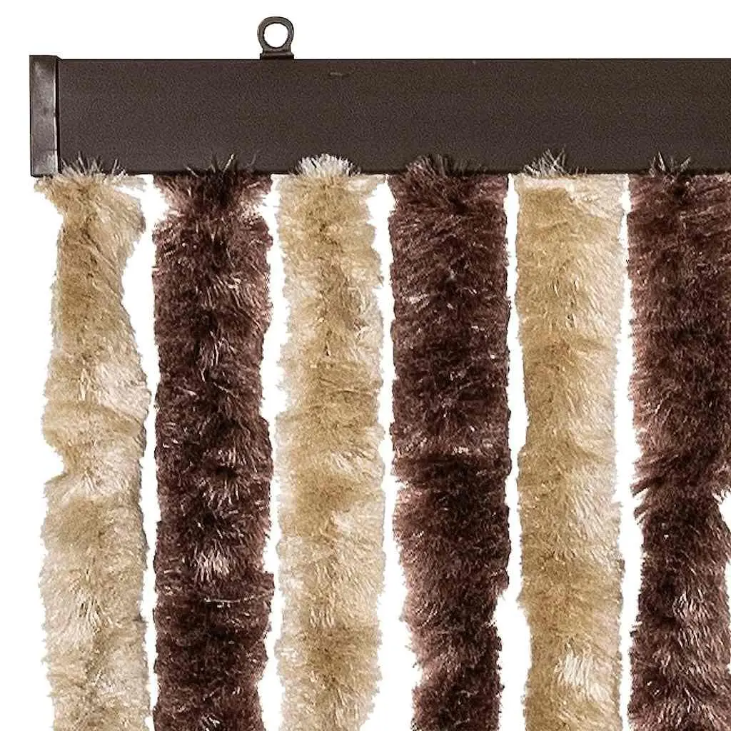 Insect Curtain for Door 100x220 cm Chenille Beige Light Brown Fly Mosquito Screen