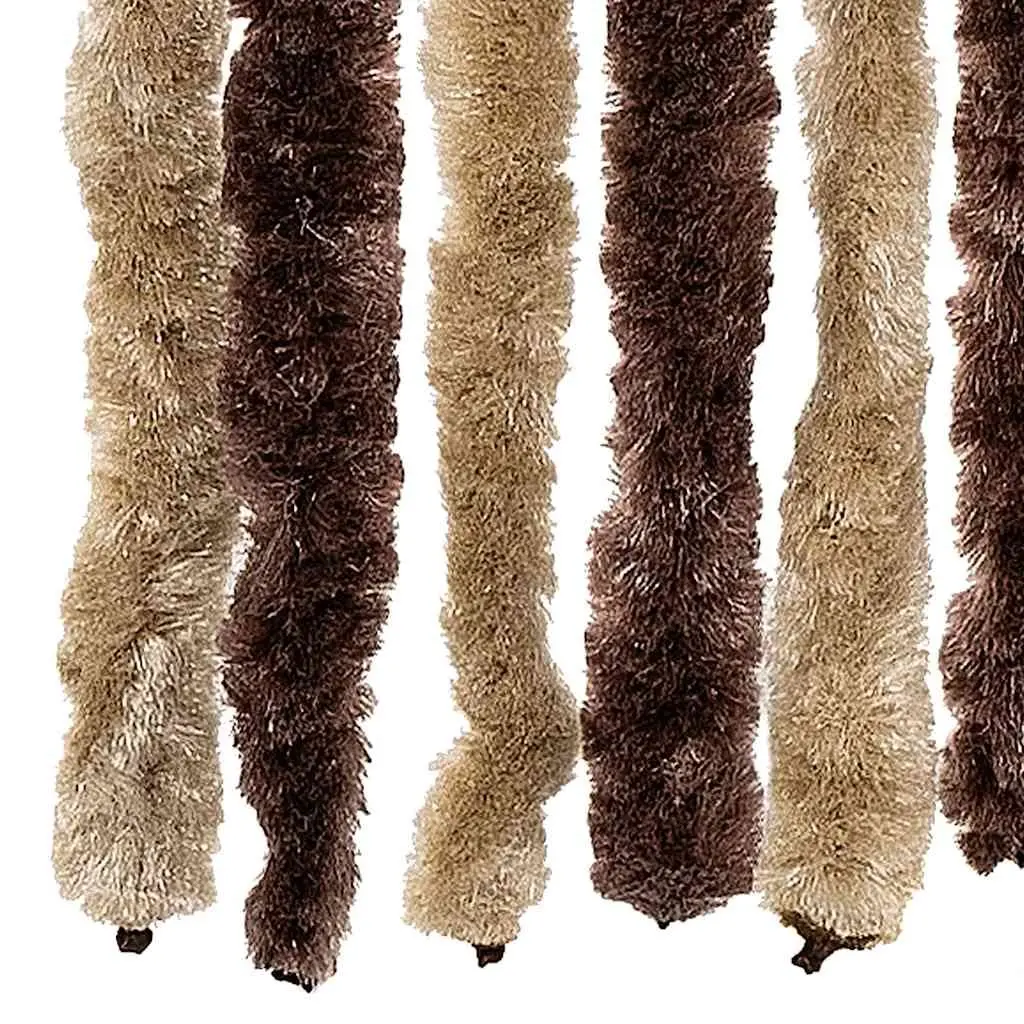 Insect Curtain for Door 100x220 cm Chenille Beige Light Brown Fly Mosquito Screen