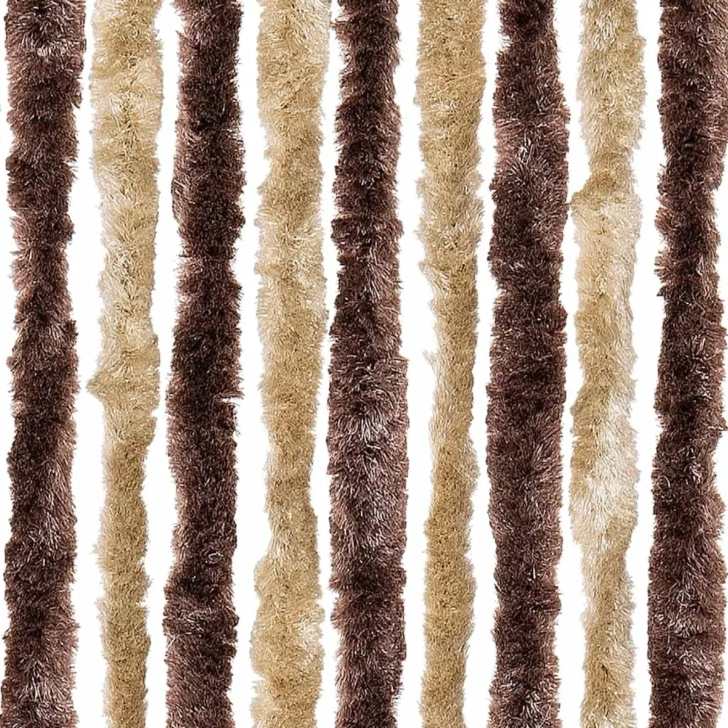 Insect Curtain for Door 100x220 cm Chenille Beige Light Brown Fly Mosquito Screen