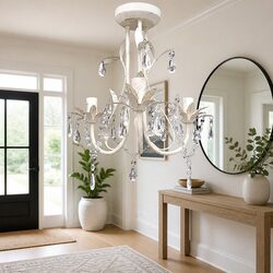 Crystal Pendant Ceiling Lamp with Dimensions and Details
