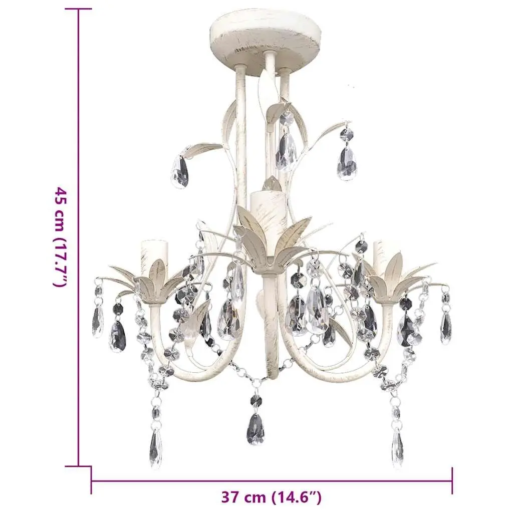 Crystal Pendant Ceiling Lamp Chandelier for Foyer Dining Room Living Room White