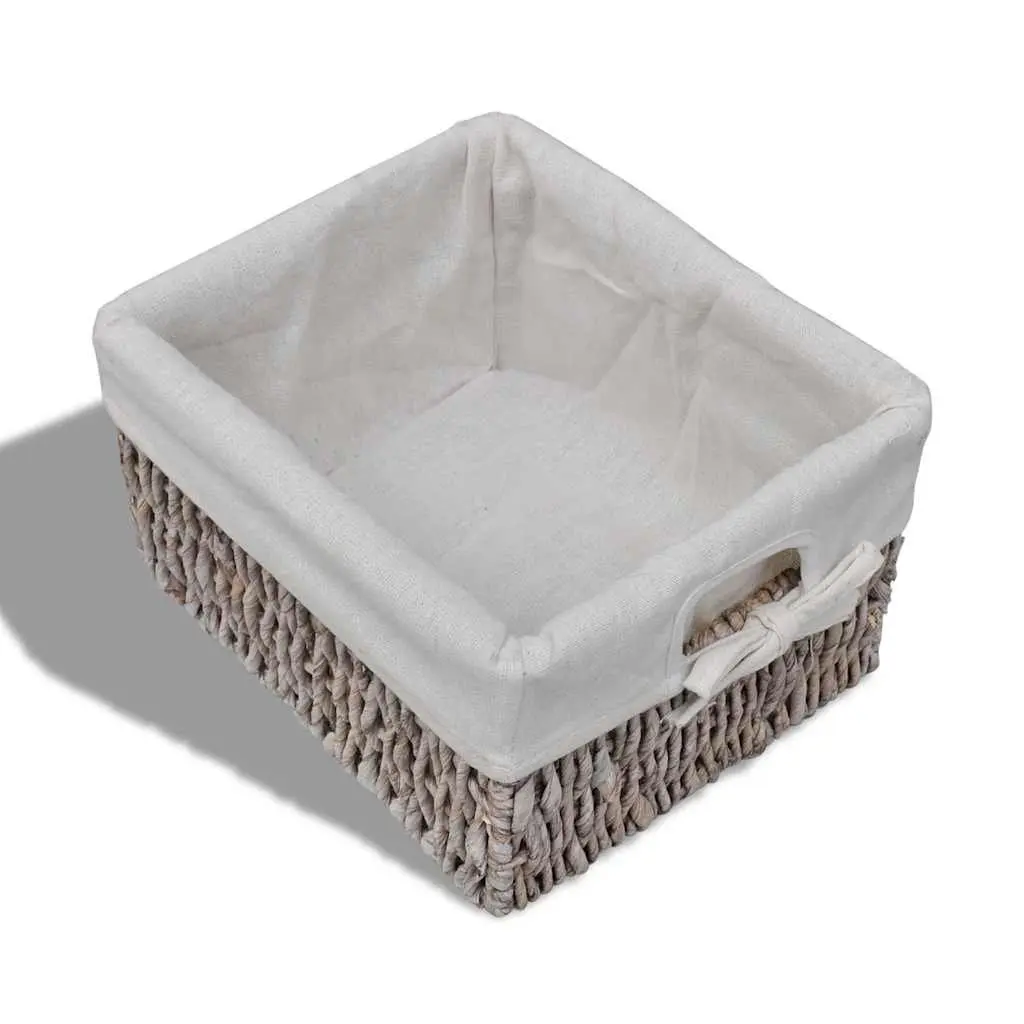 Wooden Storage Cabinet for Home with 3 Weaving Baskets Brown Country Style