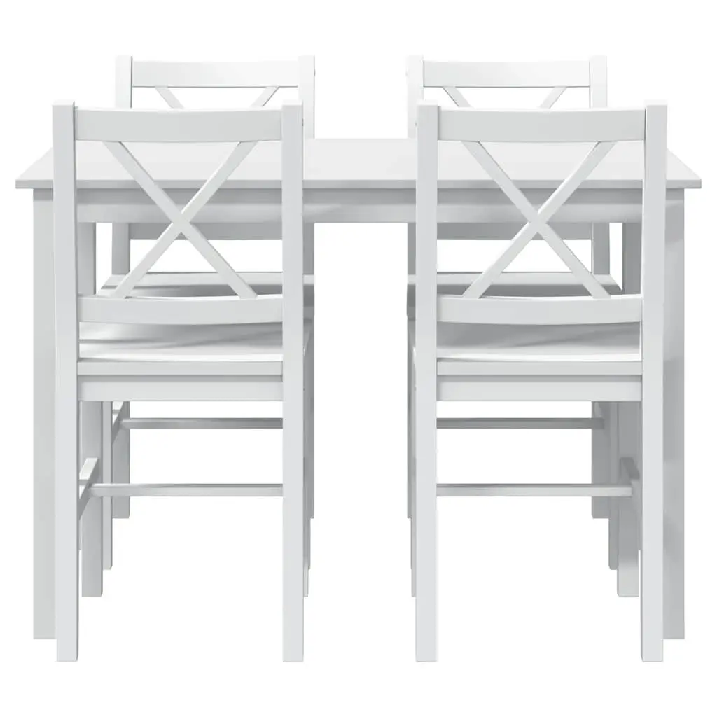 5 Piece Dining Set White Dining Table and 4 Chairs Kitchen Dining Room Furniture