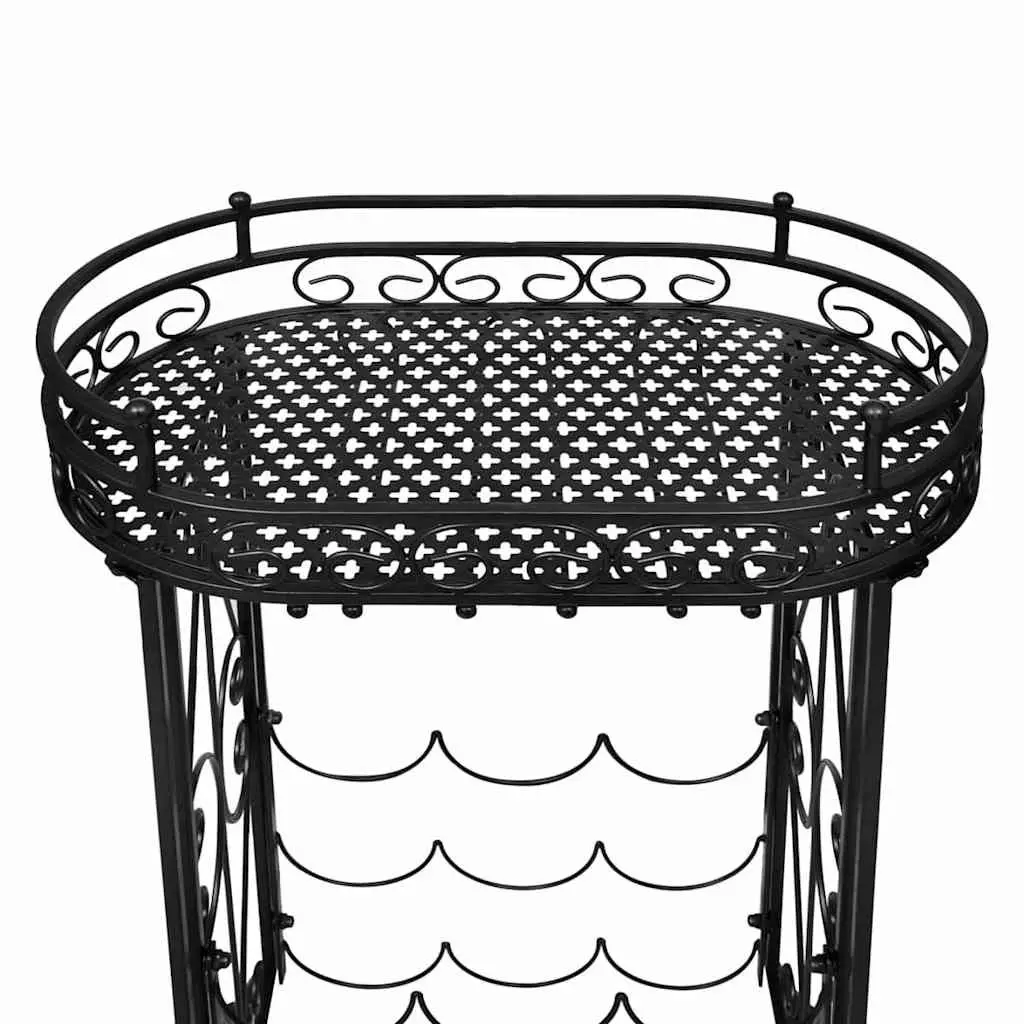 Wine Rack for Kitchen Dining Bar Floor Standing Black 9 Bottles