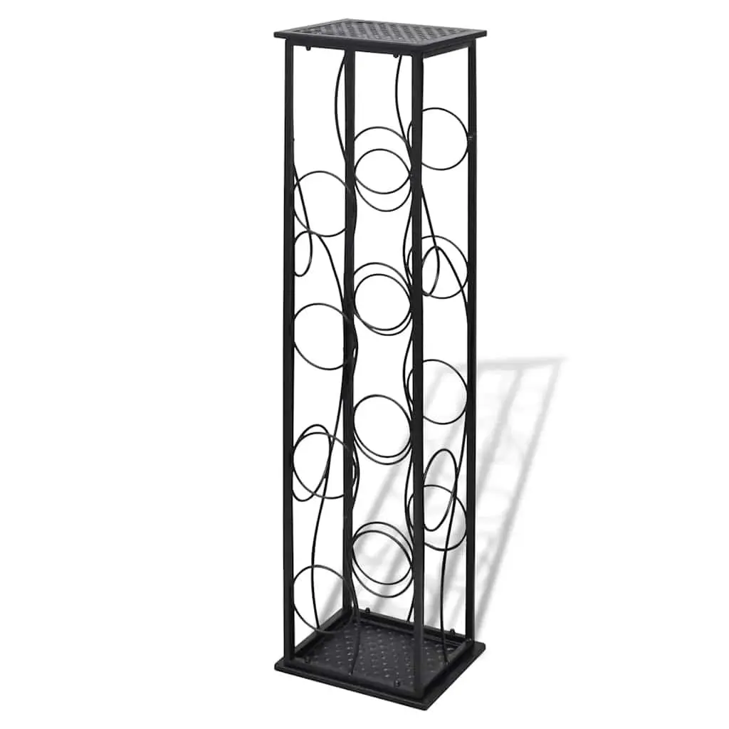 Floor Standing 8-Bottle Black Wine Rack