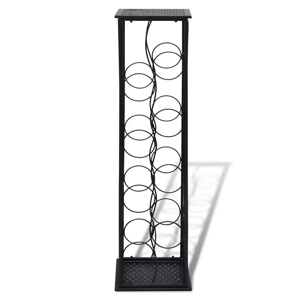 Floor Standing 8-Bottle Black Wine Rack