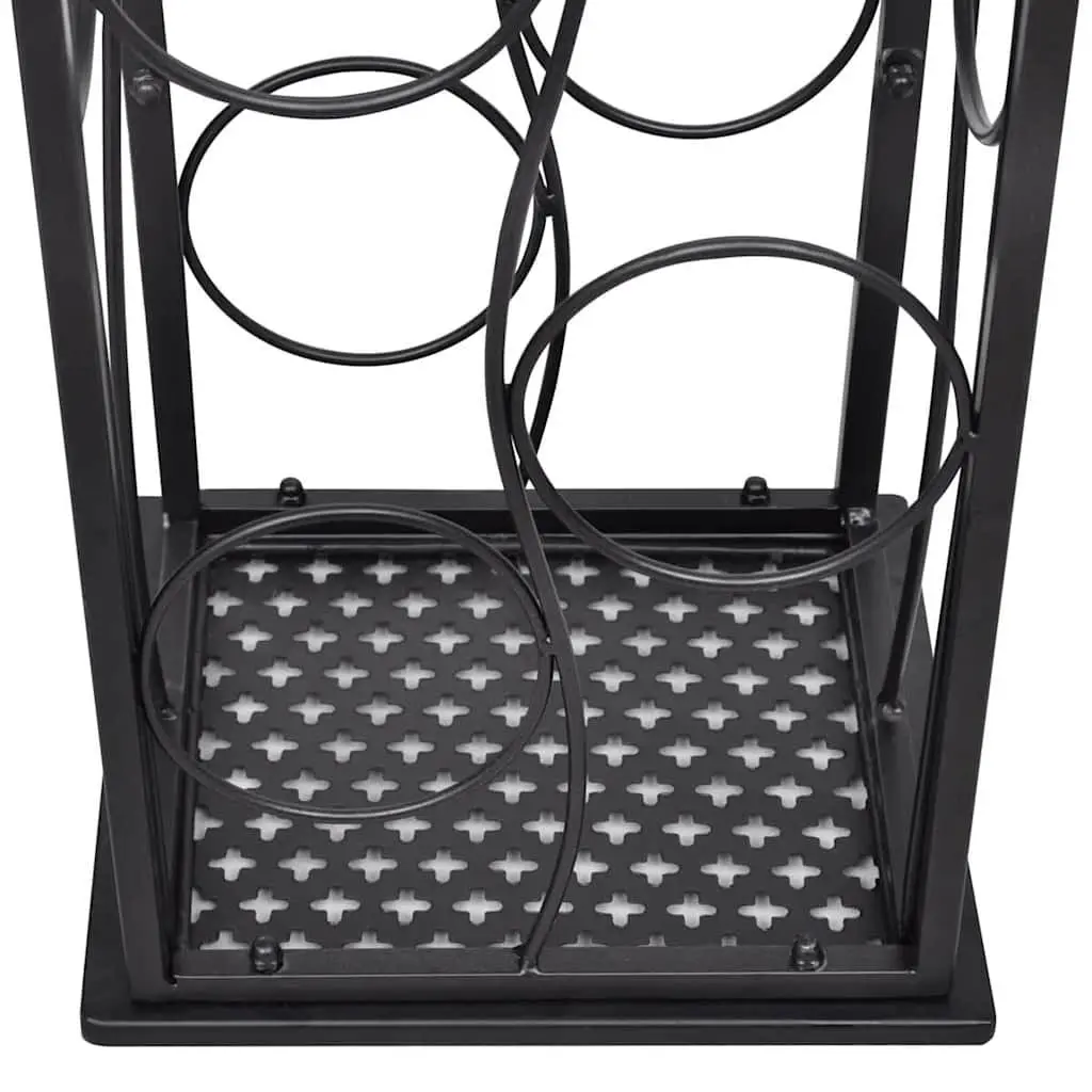 Floor Standing 8-Bottle Black Wine Rack
