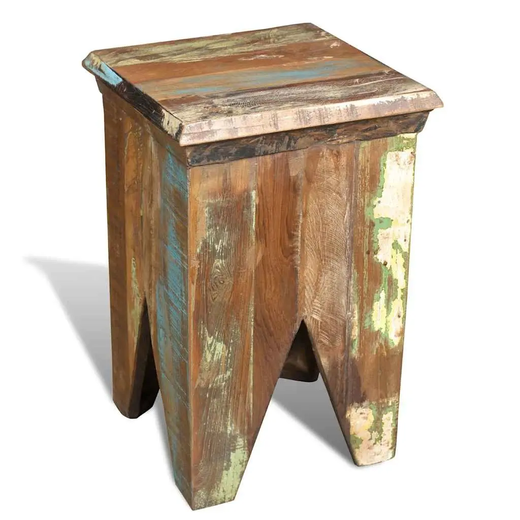 Wooden Stool for Home and Garden Antique Style Compact Seating
