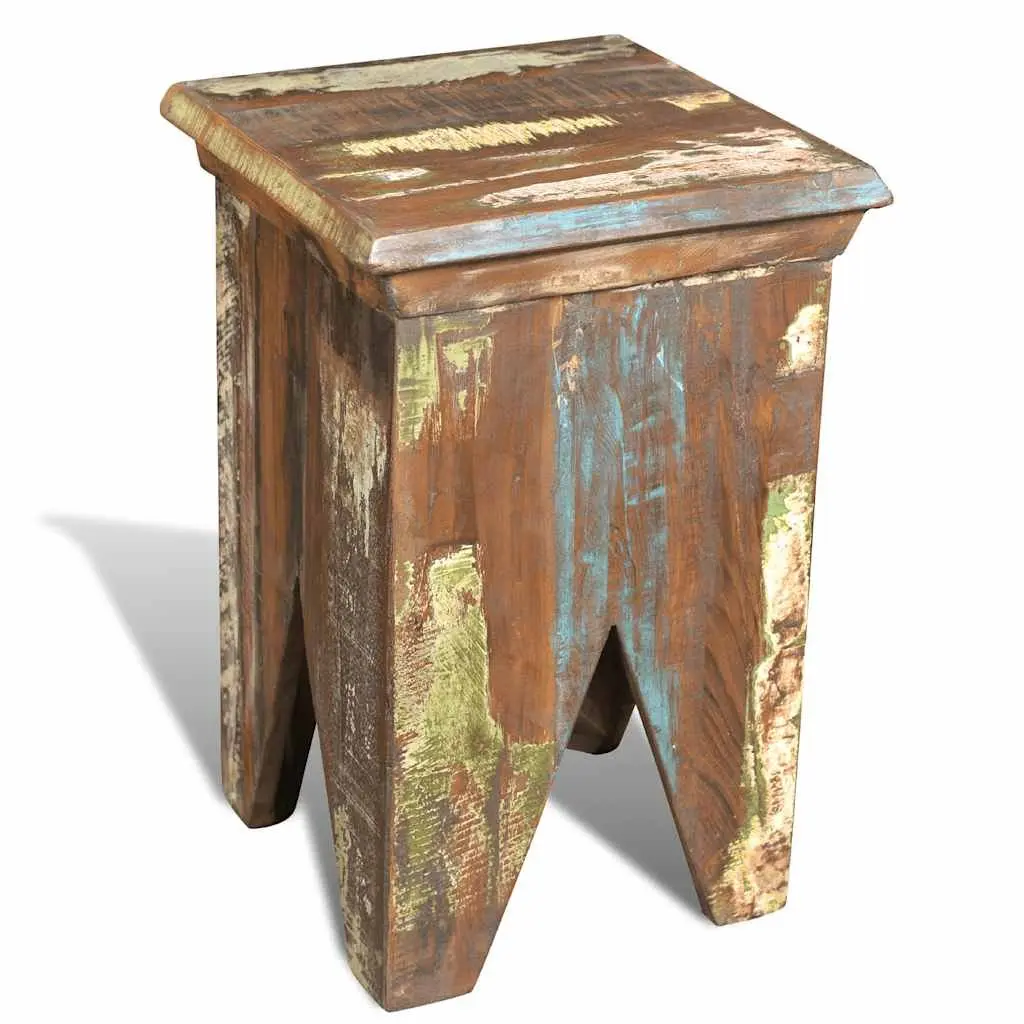 Wooden Stool for Home and Garden Antique Style Compact Seating
