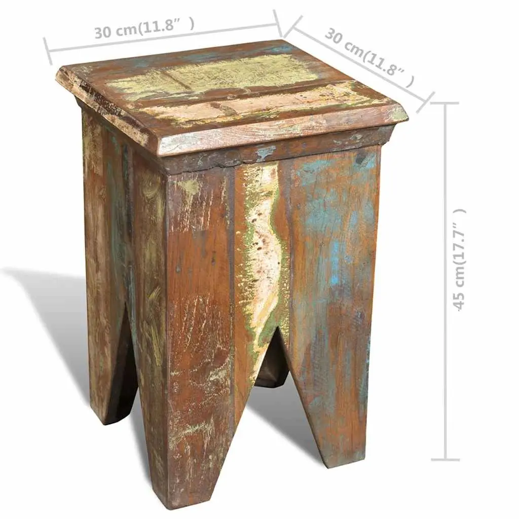Wooden Stool for Home and Garden Antique Style Compact Seating