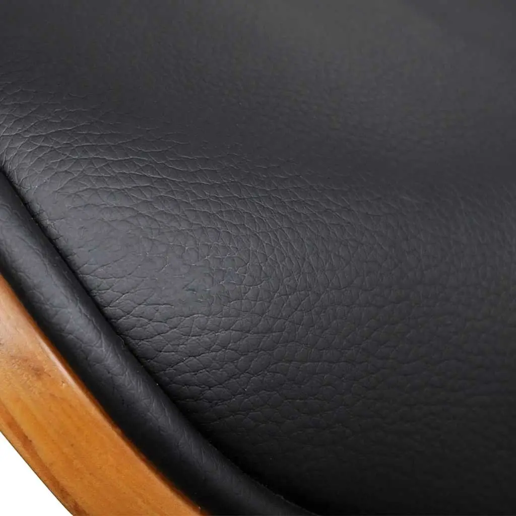 Dining Chairs Kitchen Set 2 pcs Bent Wood Frame Faux Leather Black