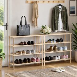 4-Tier Wooden Shoe Rack Specifications and Features