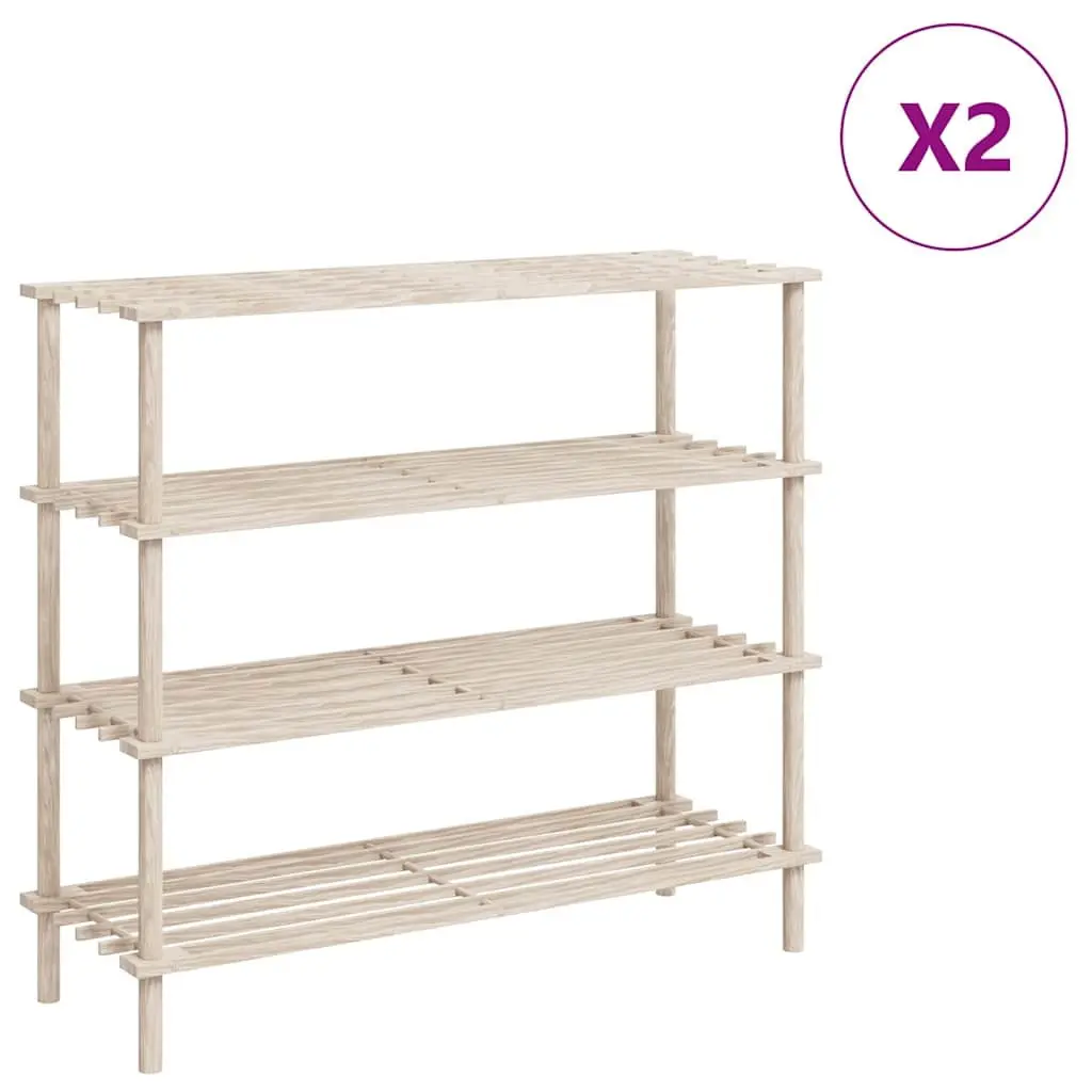 Wooden Shoe Rack 4-Tier Storage Organiser Entryway Hallway Footwear Display Unit