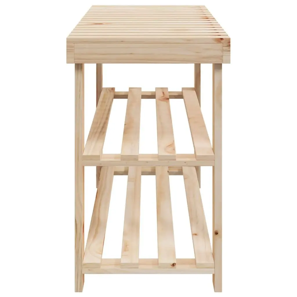 Shoe Rack with Bench Top for Entryway Solid Wood