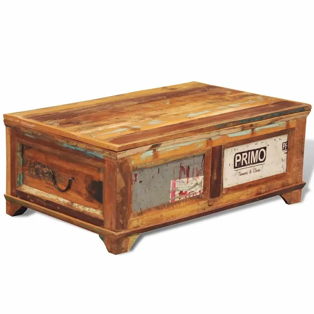 Brown Coffee Table with Large Storage Compartment