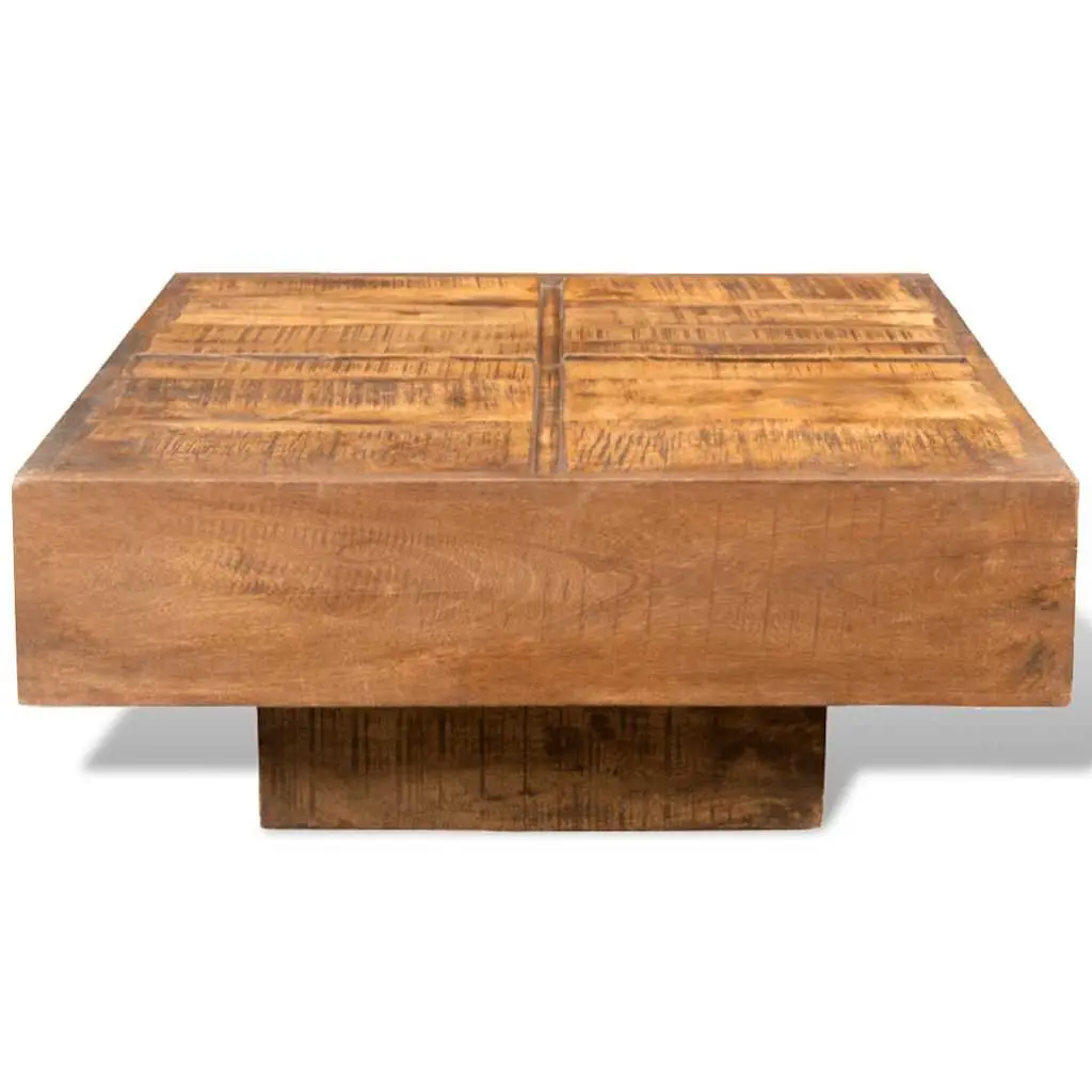 Brown Square Coffee Table Made from Solid Mango Wood