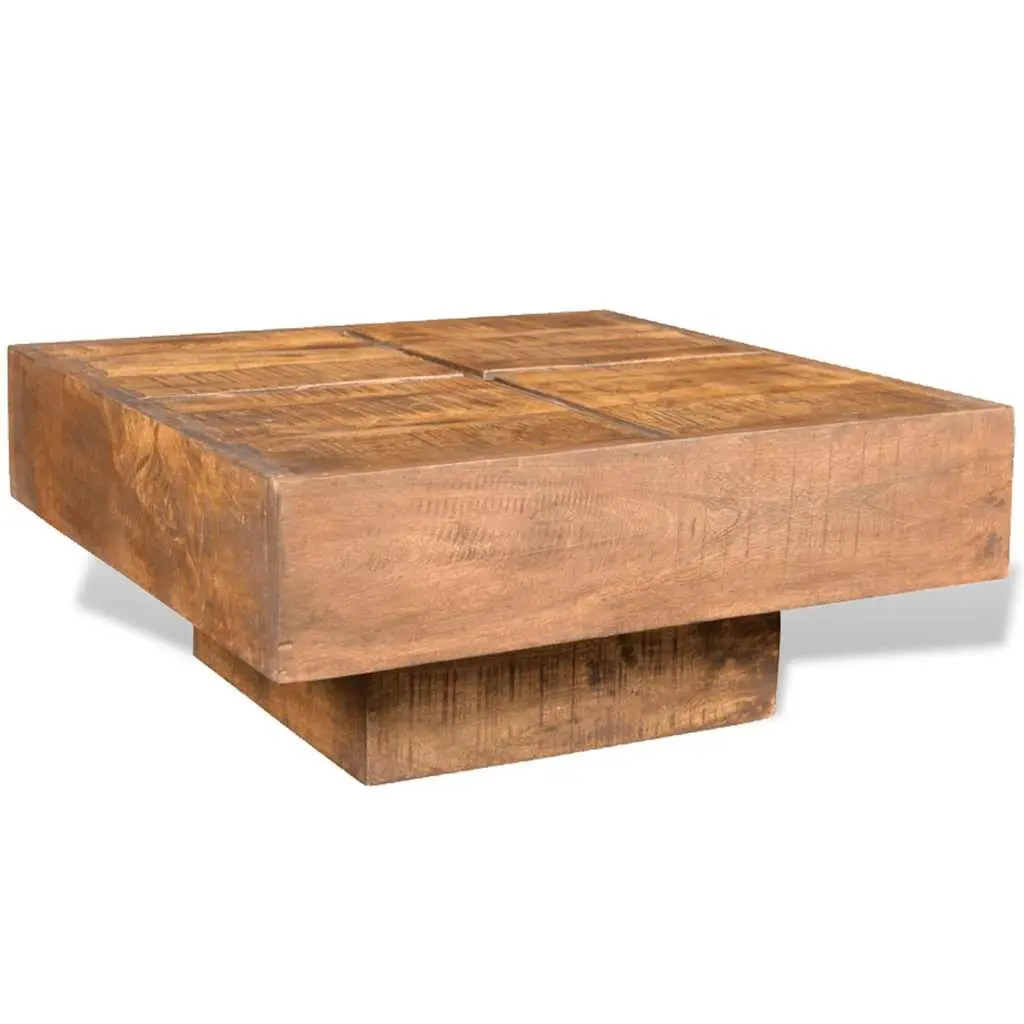 Brown Square Coffee Table Made from Solid Mango Wood
