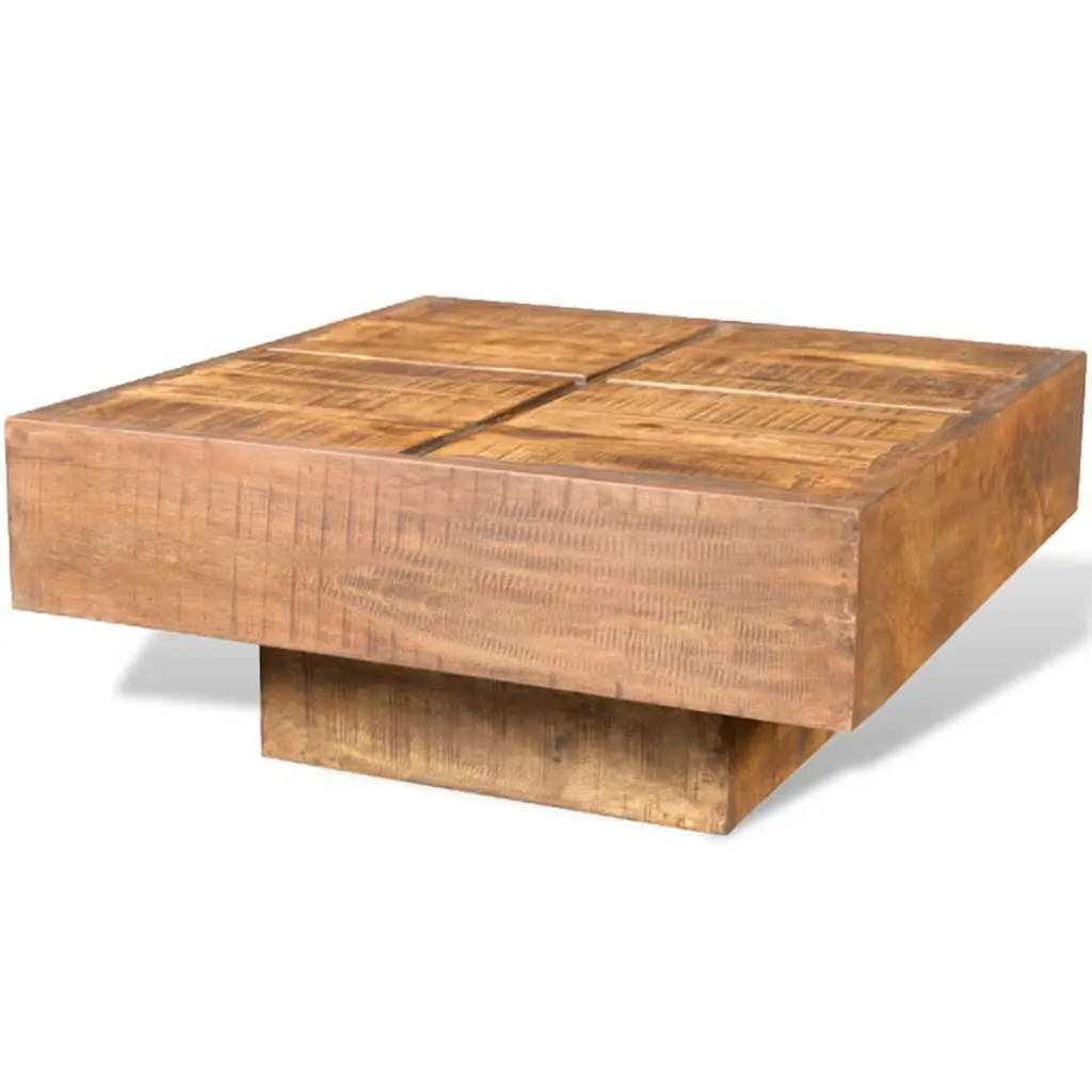 Brown Square Coffee Table Made from Solid Mango Wood