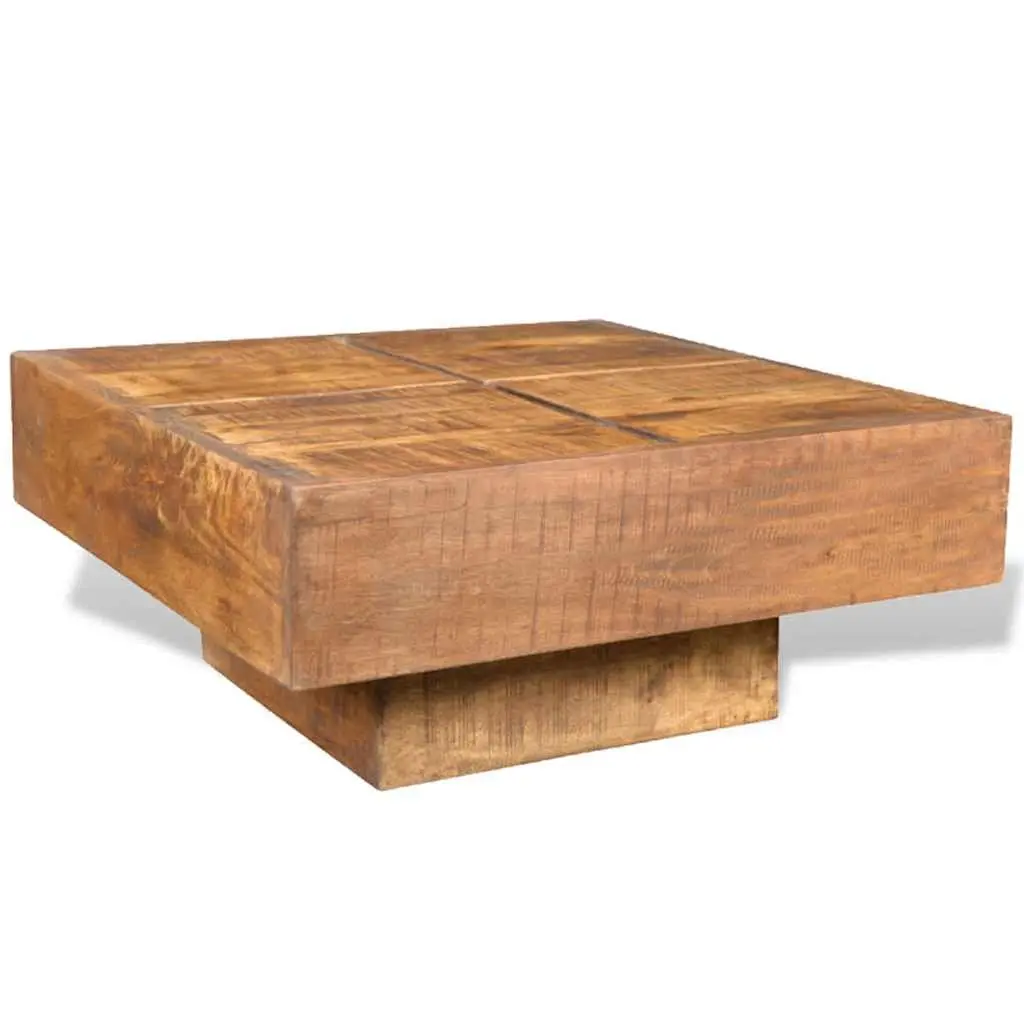Brown Square Coffee Table Made from Solid Mango Wood