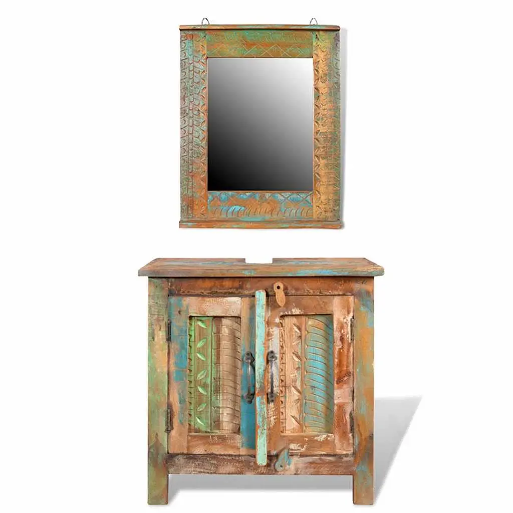 Bathroom Vanity Cabinet Set with Mirror Antique Style 60cm