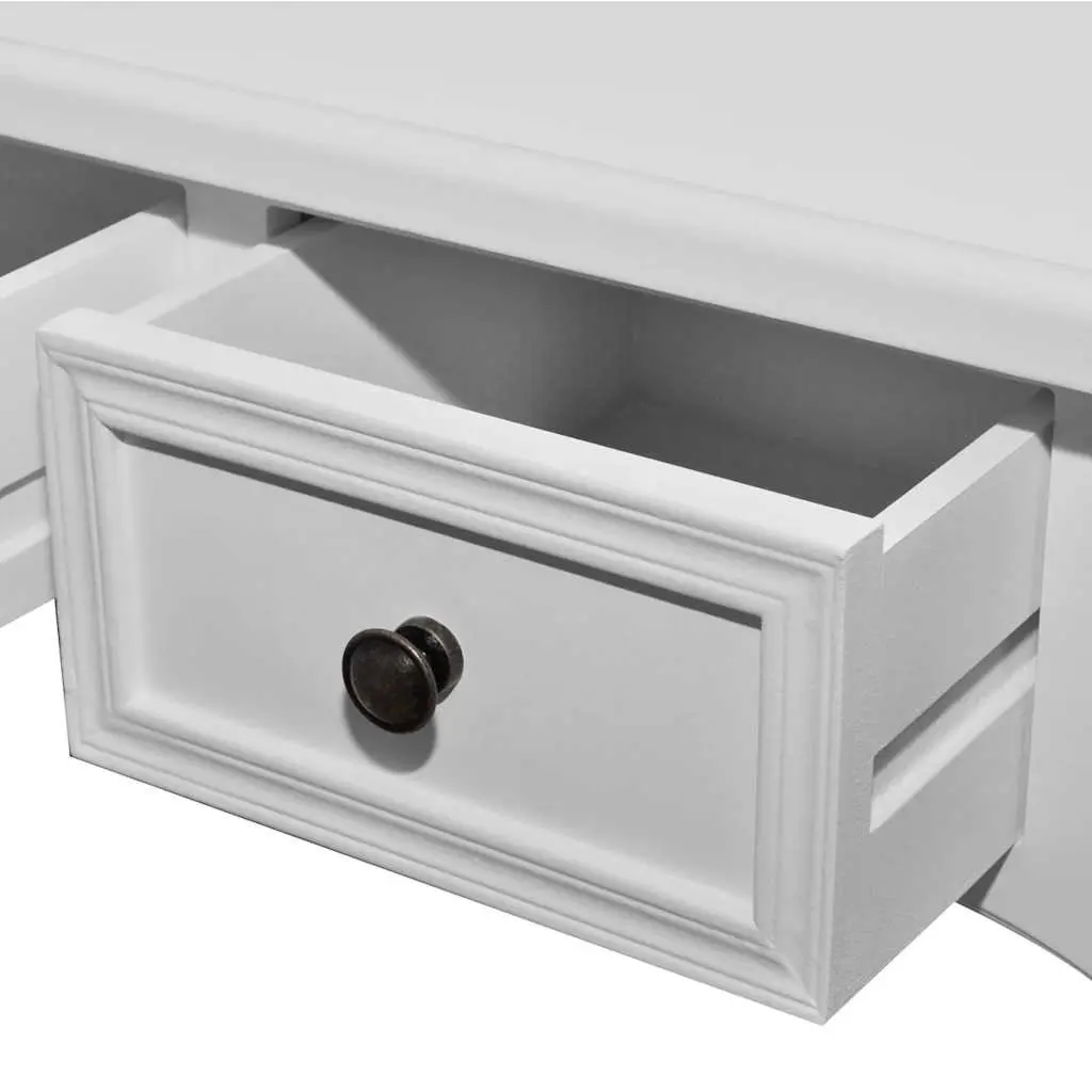 White Console Dressing Table with Three Drawers