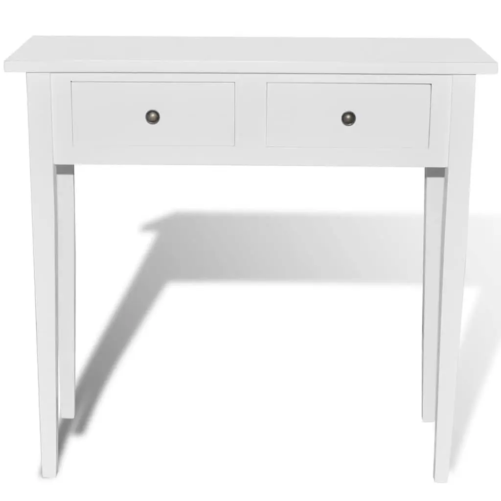 Console Table with Two Drawers White Dressing Accent End Table Living Room