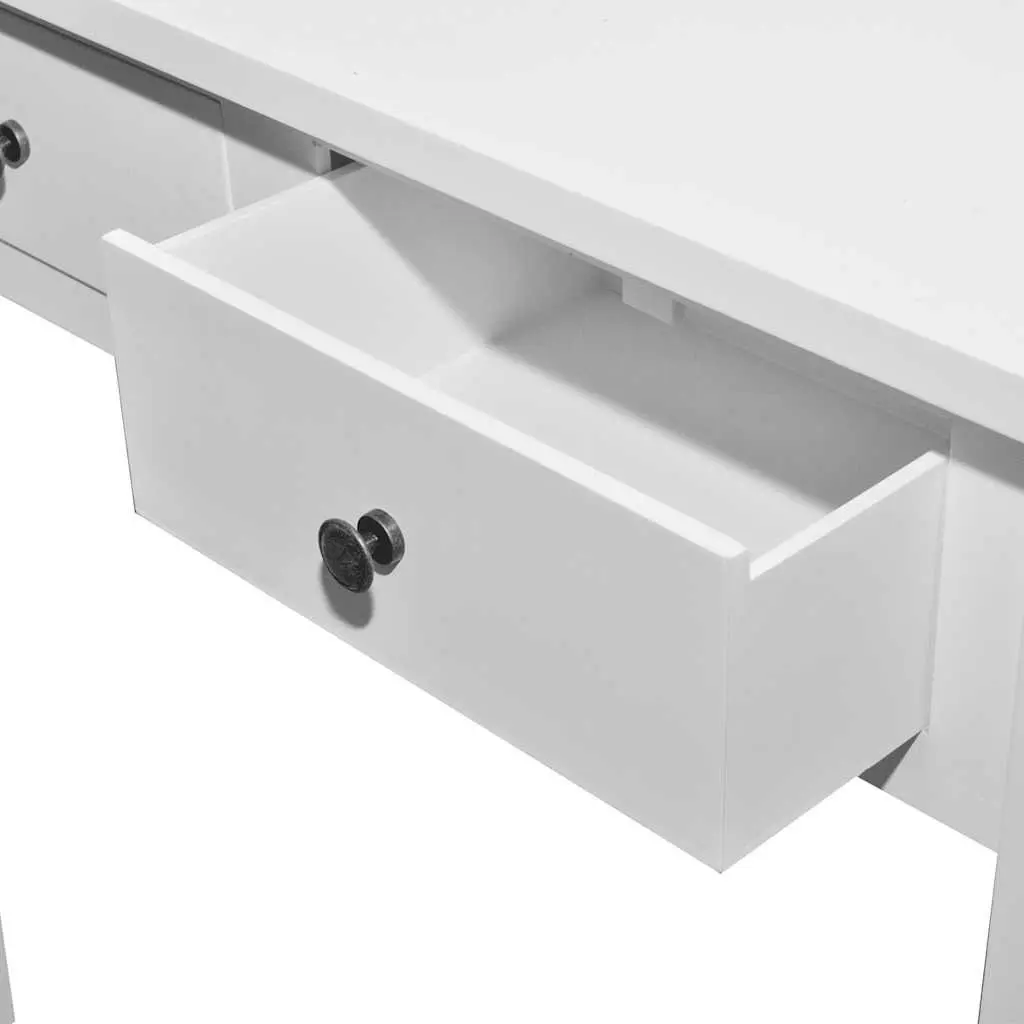 Console Table with Two Drawers White Dressing Accent End Table Living Room