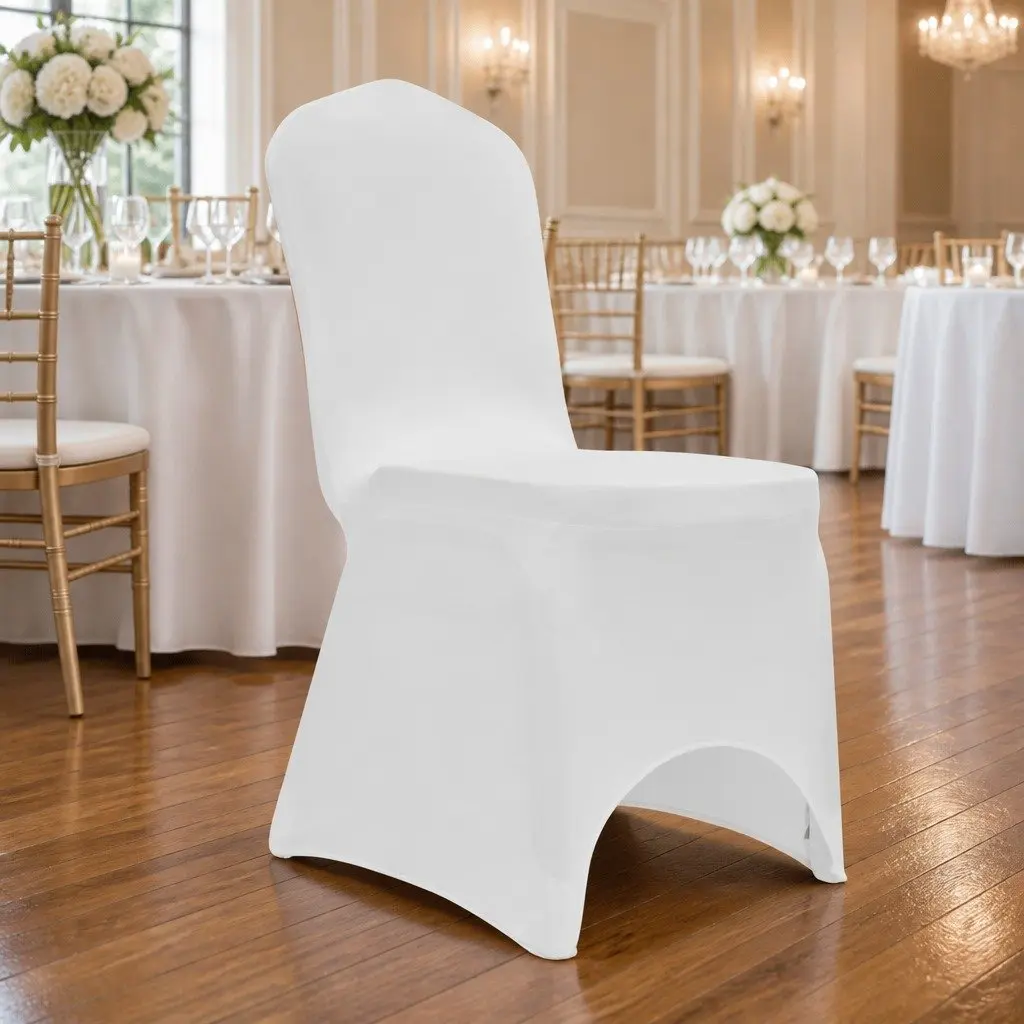 Chair Cover Stretch White for Events Weddings Banquets 50 Piece