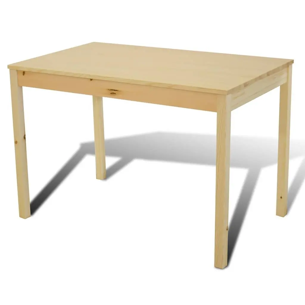 5-Piece Brown Wooden Dining Set with Solid Pine Construction