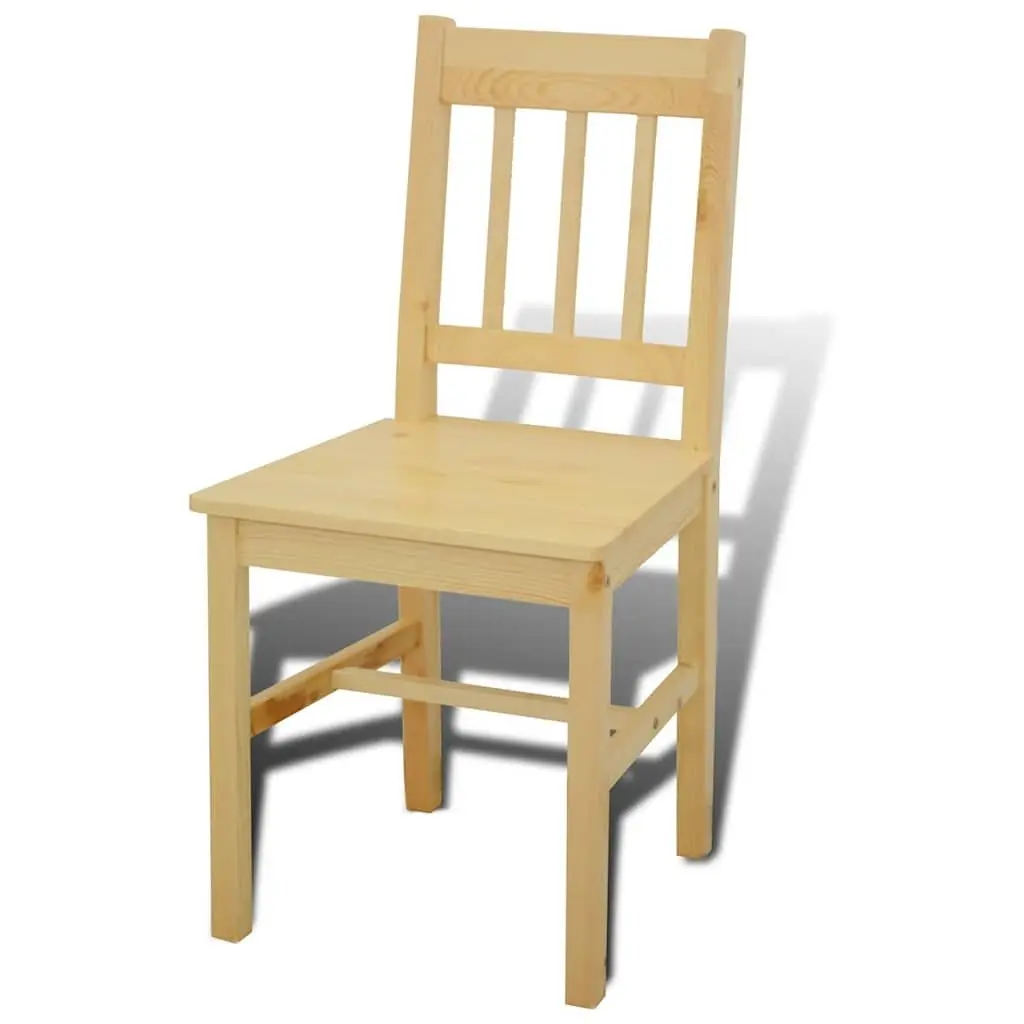 5-Piece Brown Wooden Dining Set with Solid Pine Construction