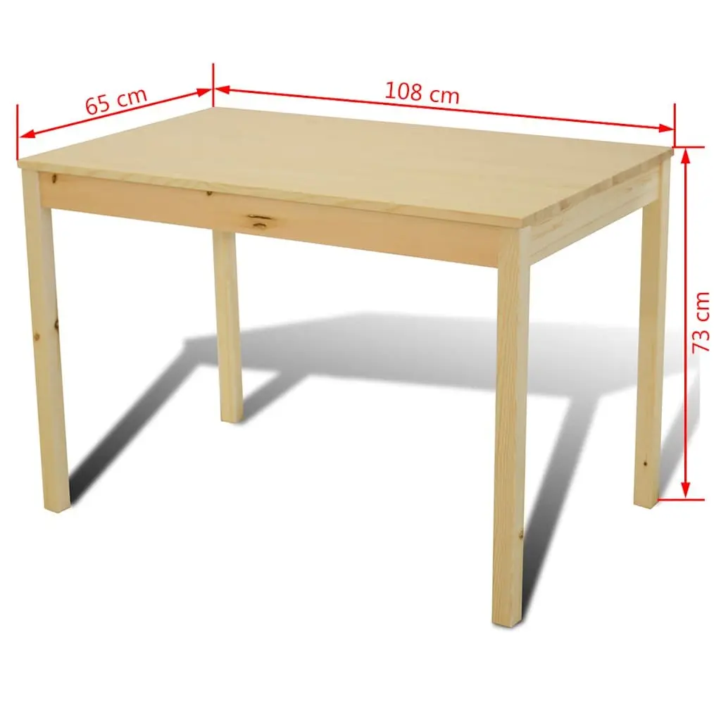 5-Piece Brown Wooden Dining Set with Solid Pine Construction