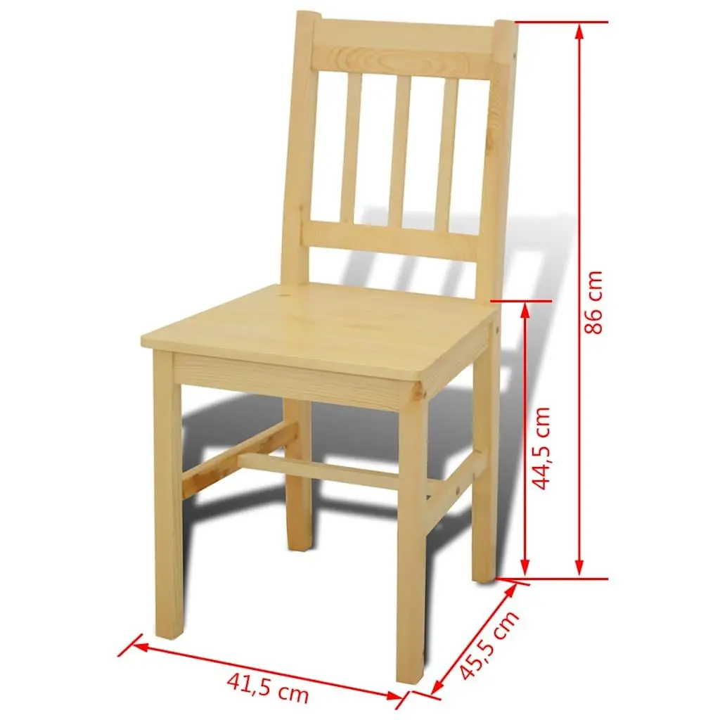 5-Piece Brown Wooden Dining Set with Solid Pine Construction