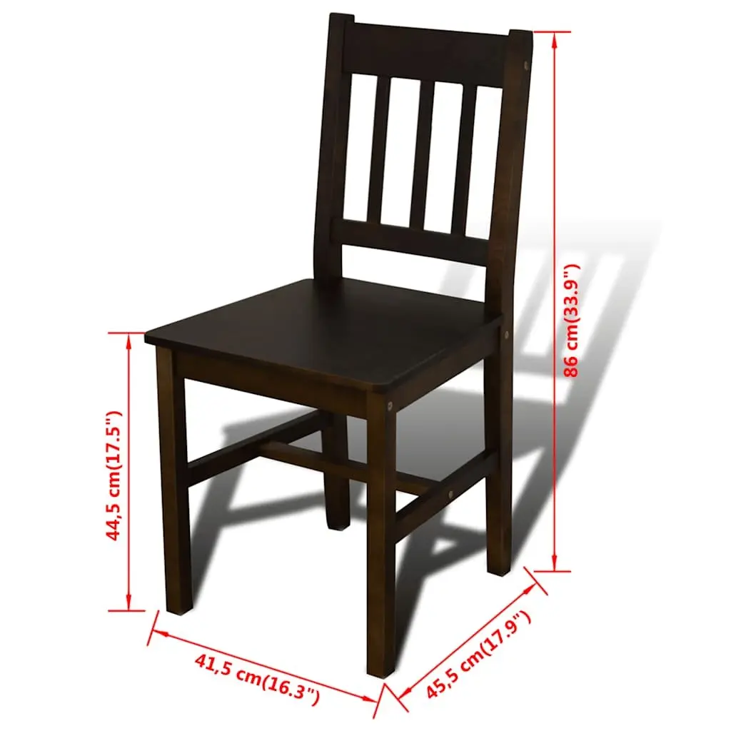 Wooden Dining Table Set with 4 Chairs Brown Kitchen Dining Furniture