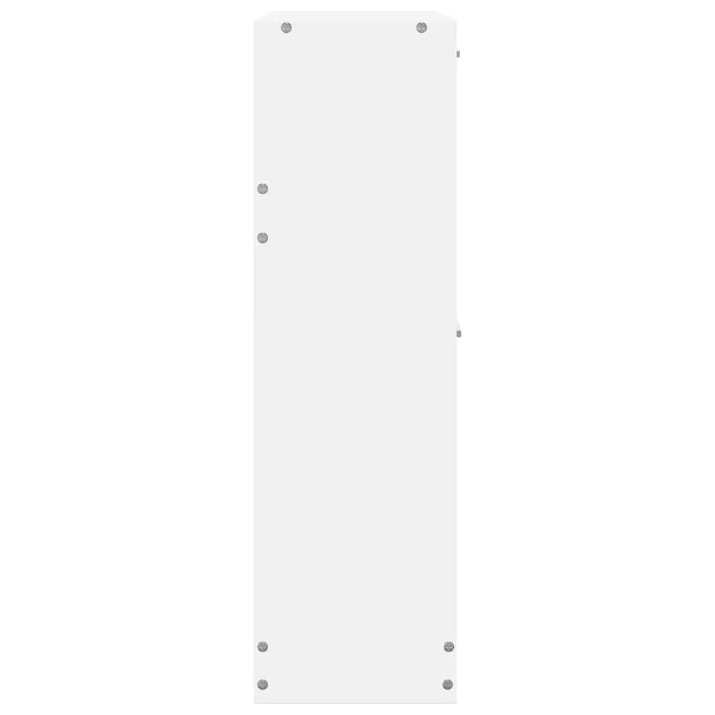 Wooden Shoe Cabinet for Home Storage 2 Compartment White