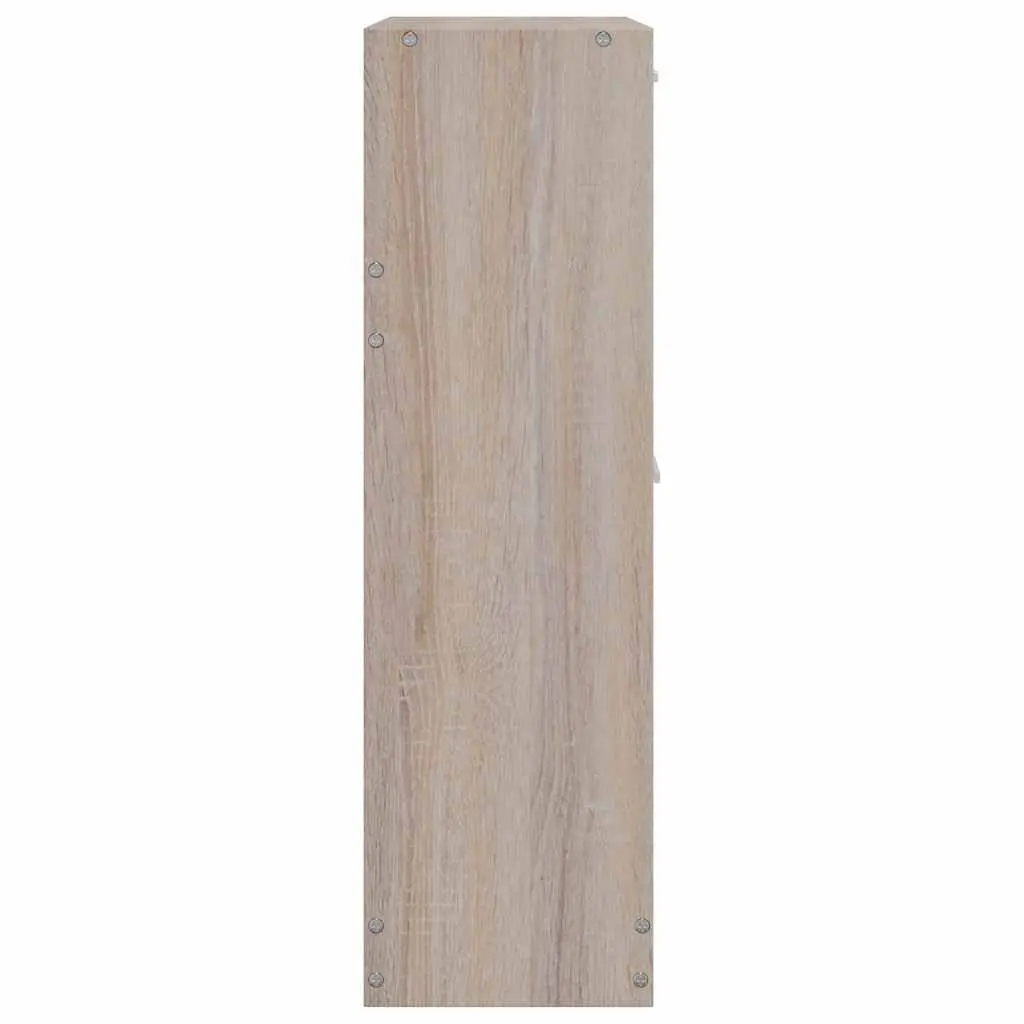 Wooden Shoe Cabinet for Home Organisation 2 Compartments Oak Look