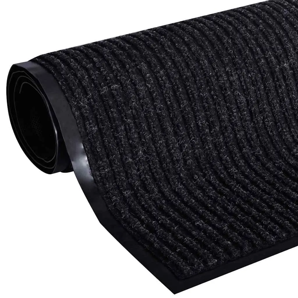 Door Mat Black 90 x 60 cm Non-Slip PVC Backing Easy Clean