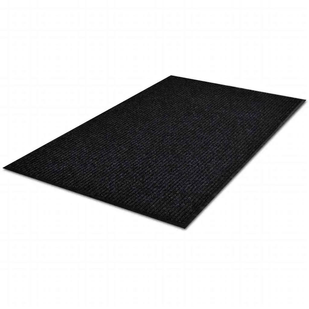 Door Mat Black 90 x 60 cm Non-Slip PVC Backing Easy Clean