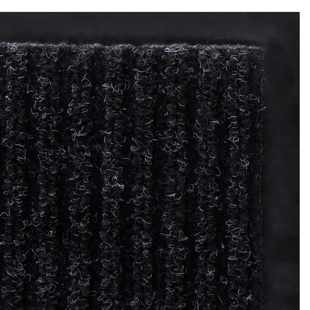Door Mat Black 90 x 60 cm Non-Slip PVC Backing Easy Clean