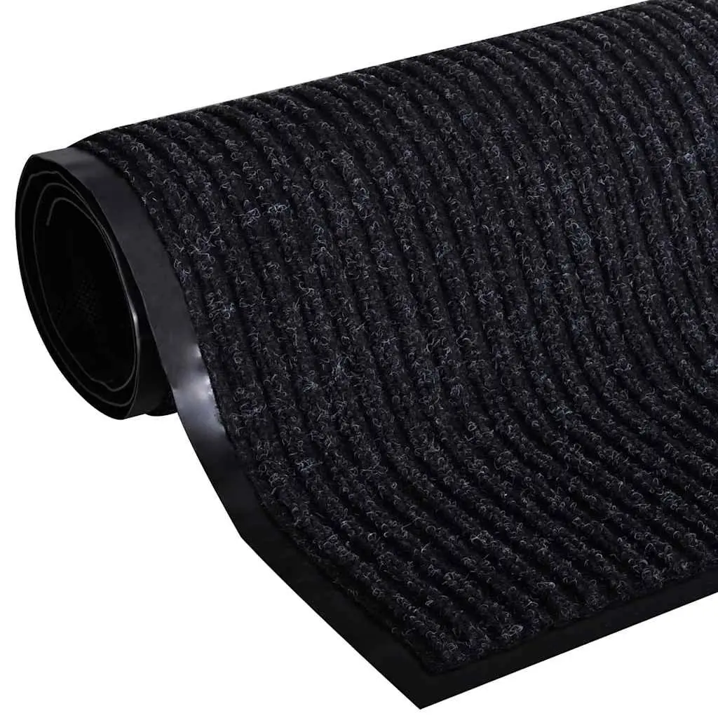 Door Mat Black Entry Way 90 x 150 cm PVC Non-Slip Backing